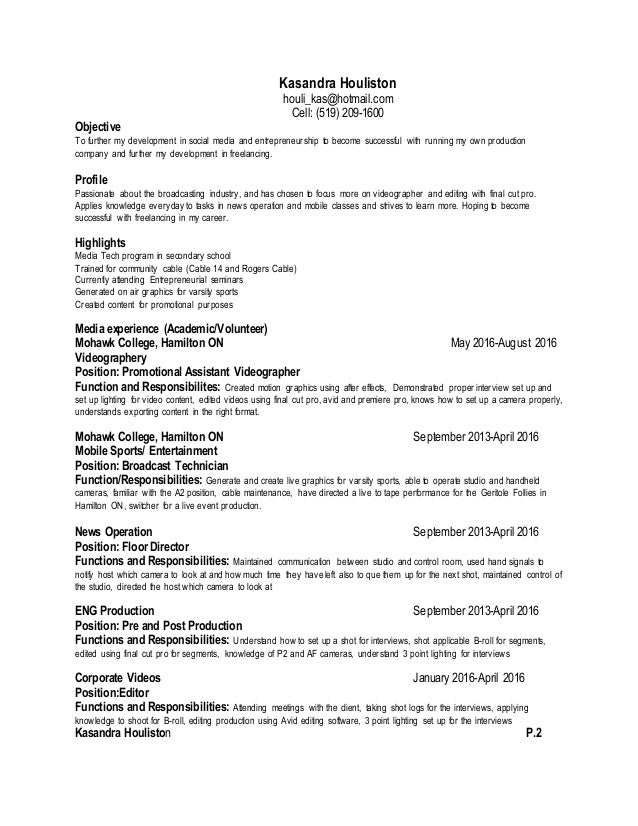 broadcasting news director resume