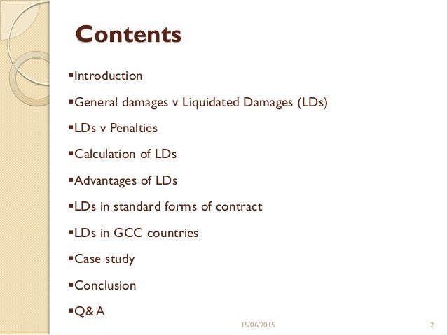 Commercial and Legal Aspects of Liquidated Damages and ...