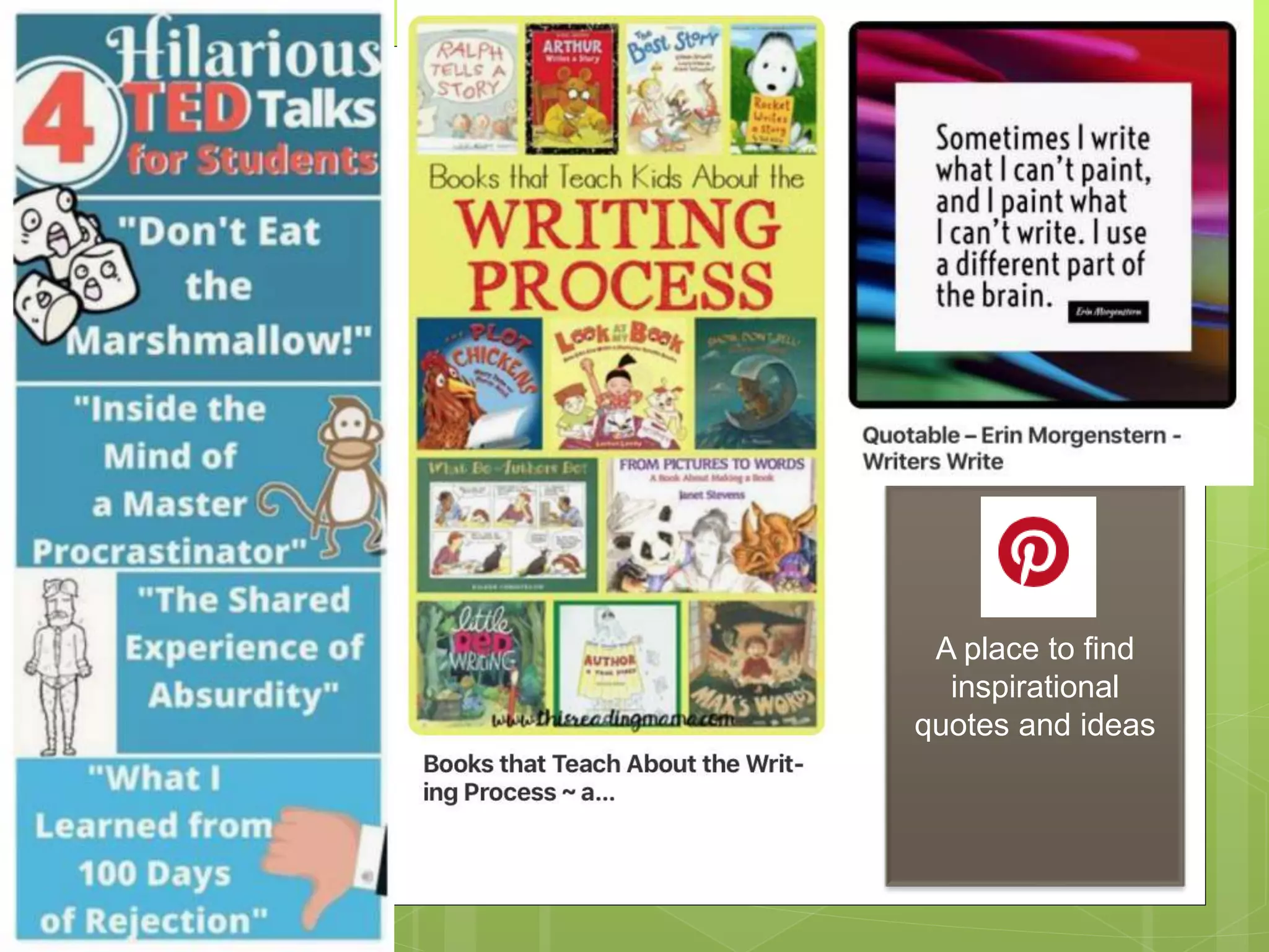 A place to find
inspirational
quotes and ideas
 