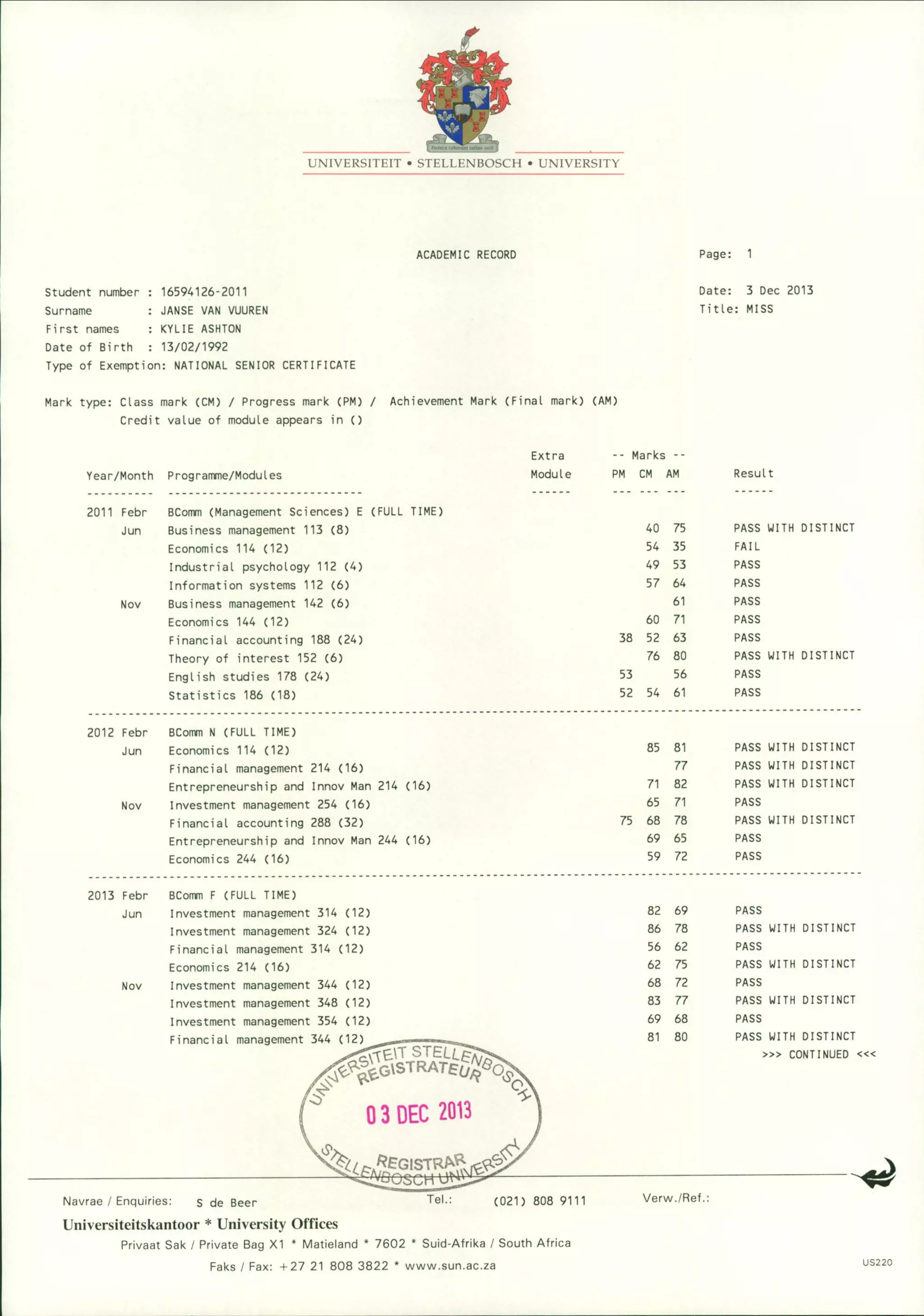 FINAL TRANSCRIPT | PDF
