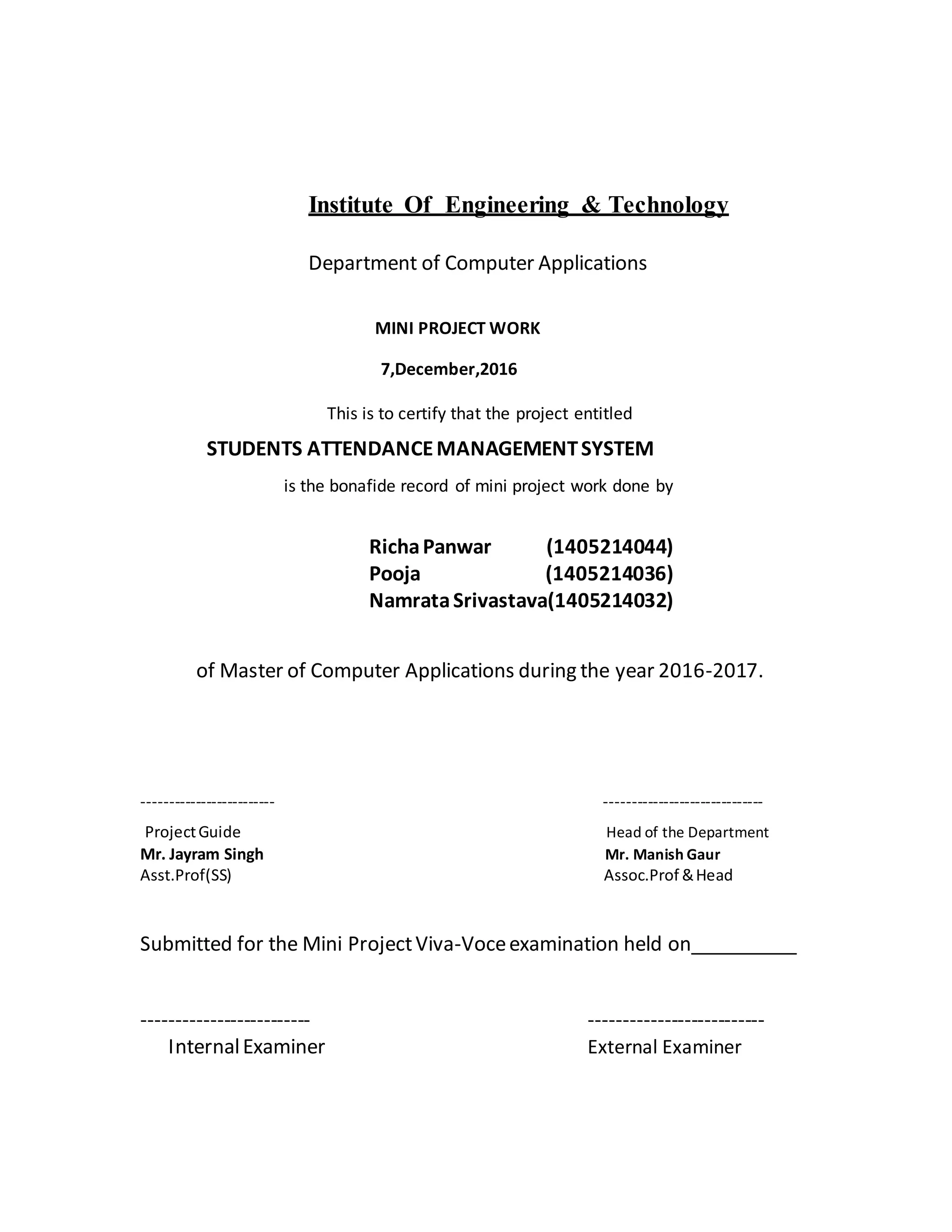 Attendance Management Report 2016 | DOCX | Computing | Technology ...