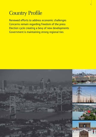 9
Renewed efforts to address economic challenges
Concerns remain regarding freedom of the press
Election cycle creating a bevy of new developments
Government is maintaining strong regional ties
Country Profile
 