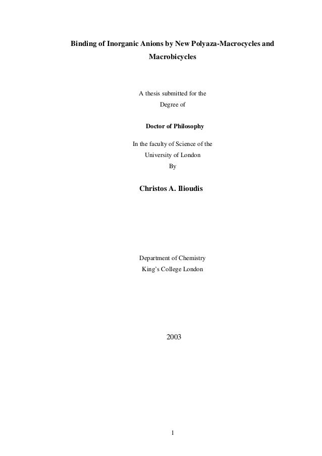 Chemistry in phd thesis