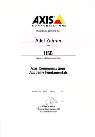 AXIS Academy Certificate