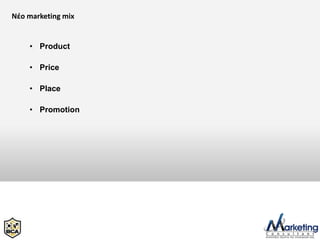 Νέο marketing mix


    • Product

    • Price

    • Place

    • Promotion
 