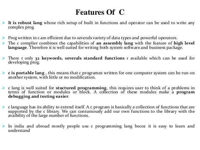 introduction to c language
