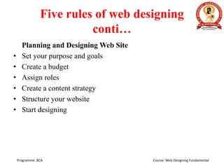 Five rules of web designing | PPTX