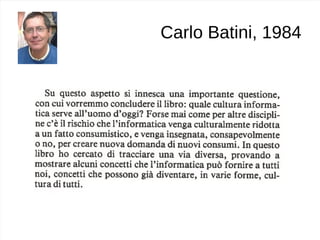 Carlo Batini, 1984
 