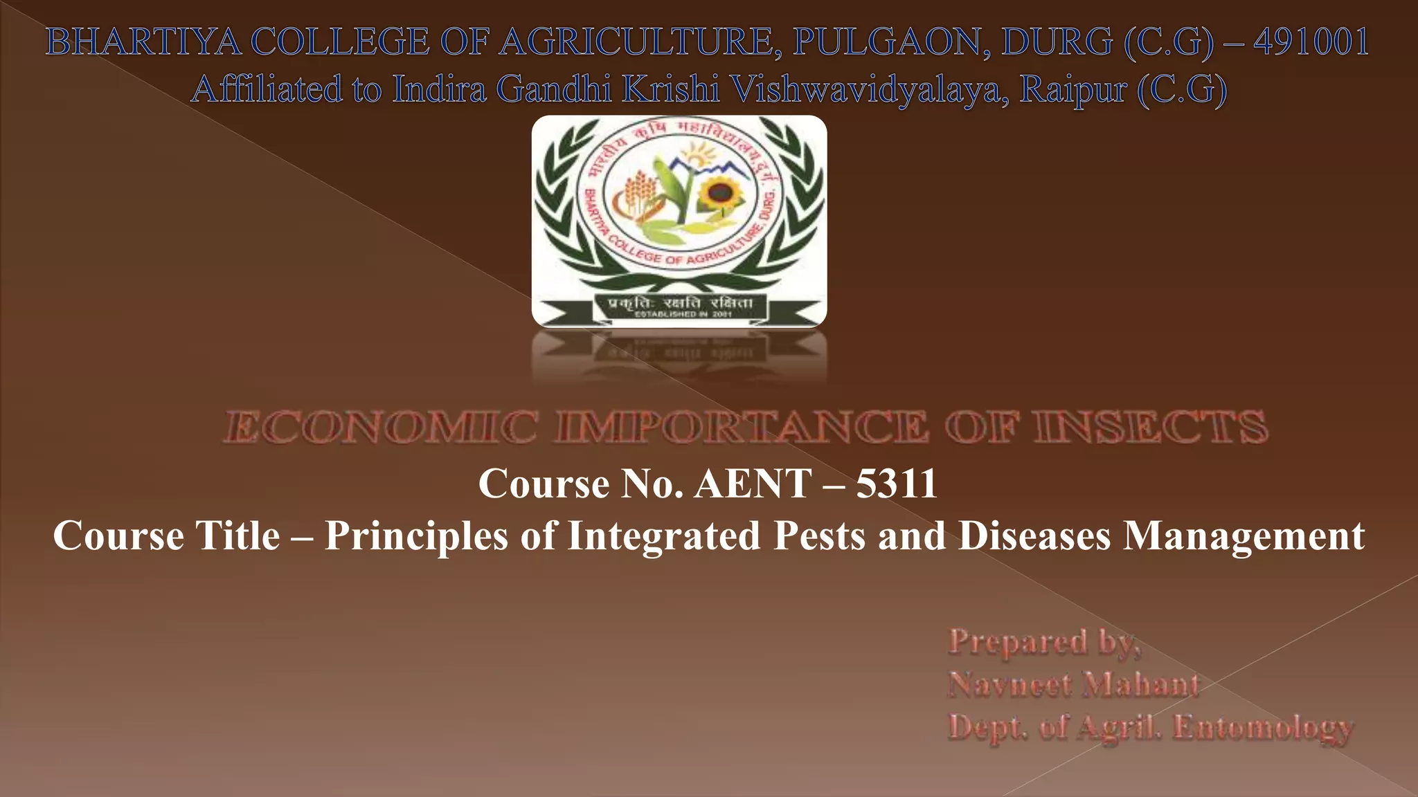 economic importance of insects | PPTX