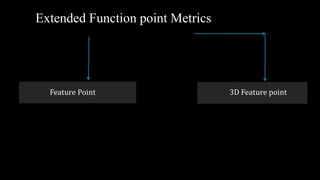 Feature Point 3D Feature point
Extended Function point Metrics
 