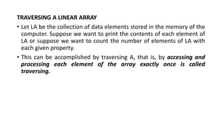 BCA DATA STRUCTURES LINEAR ARRAYS MRS.SOWMYA JYOTHI | PDF | Programming ...