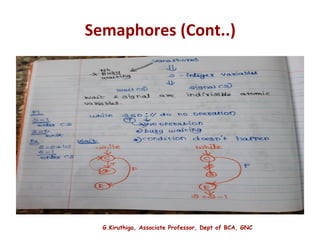 G.Kiruthiga, Associate Professor, Dept of BCA, GNC
Semaphores (Cont..)
 