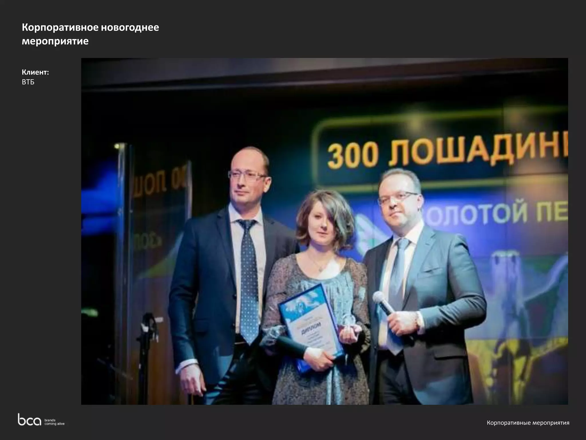 Корпоративное новогоднее 
мероприятие 
Клиент: 
ВТБ 
Корпоративные мероприятия 
 