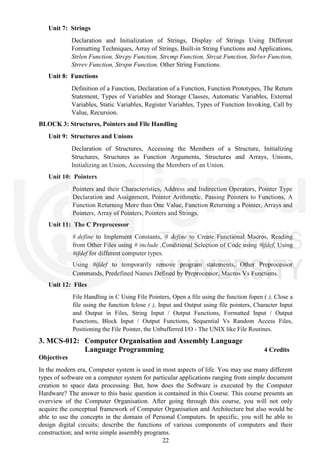 Bca Programme Include Bca programme guide crc july 2021 | PDF