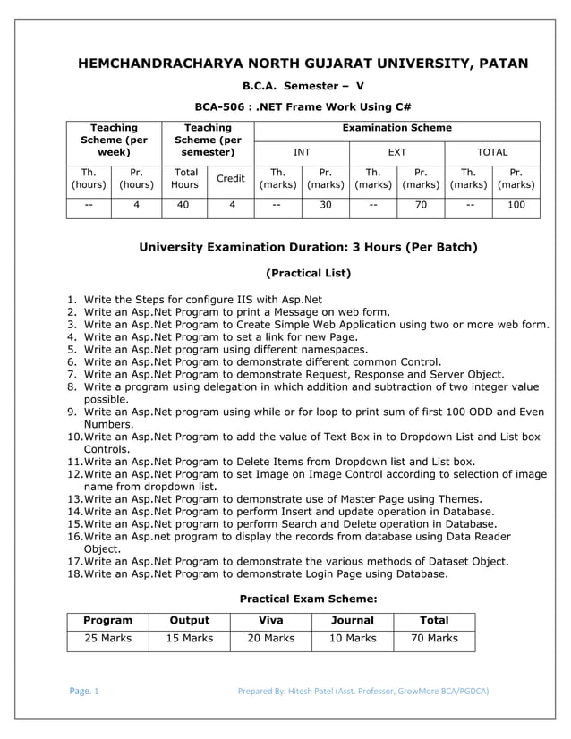 Bca sem 5 c# practical | PDF