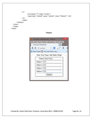 Bca sem 6 php practicals 1to12 | PDF