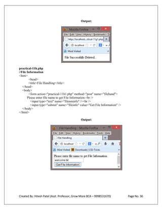 Bca sem 6 php practicals 1to12 | PDF