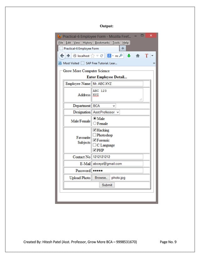 Bca sem 6 php practicals 1to12 | PDF