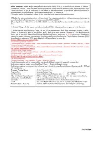 BCA Sem 1 & 2 Revised Structure & Syllabus as per Govt NEP GR dt 11-07 ...