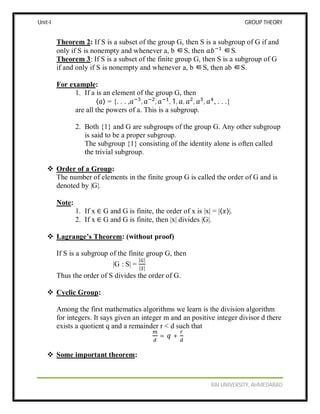 BCA_Semester-II-Discrete Mathematics_unit-i Group theory | PDF