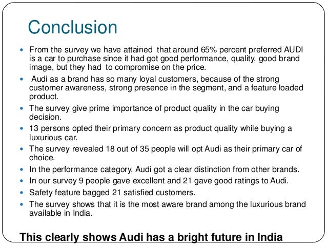 Audi market survey