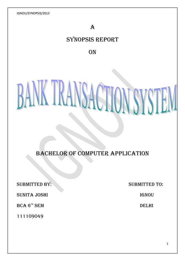 bank transaction system | DOCX