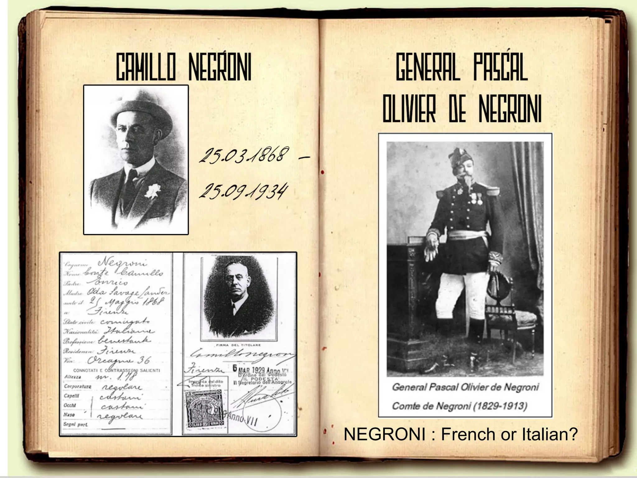 NEGRONI : French or Italian?
 