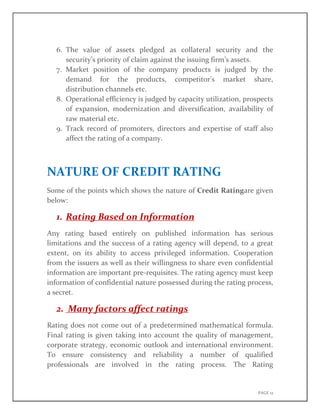 Credit Rating Services Notes.pdf CREDIT RATING PROJECT | PDF