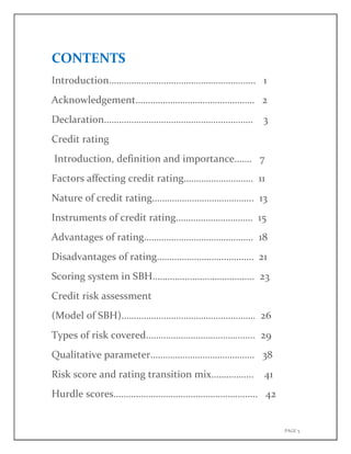 Credit Rating Services Notes.pdf CREDIT RATING PROJECT | PDF