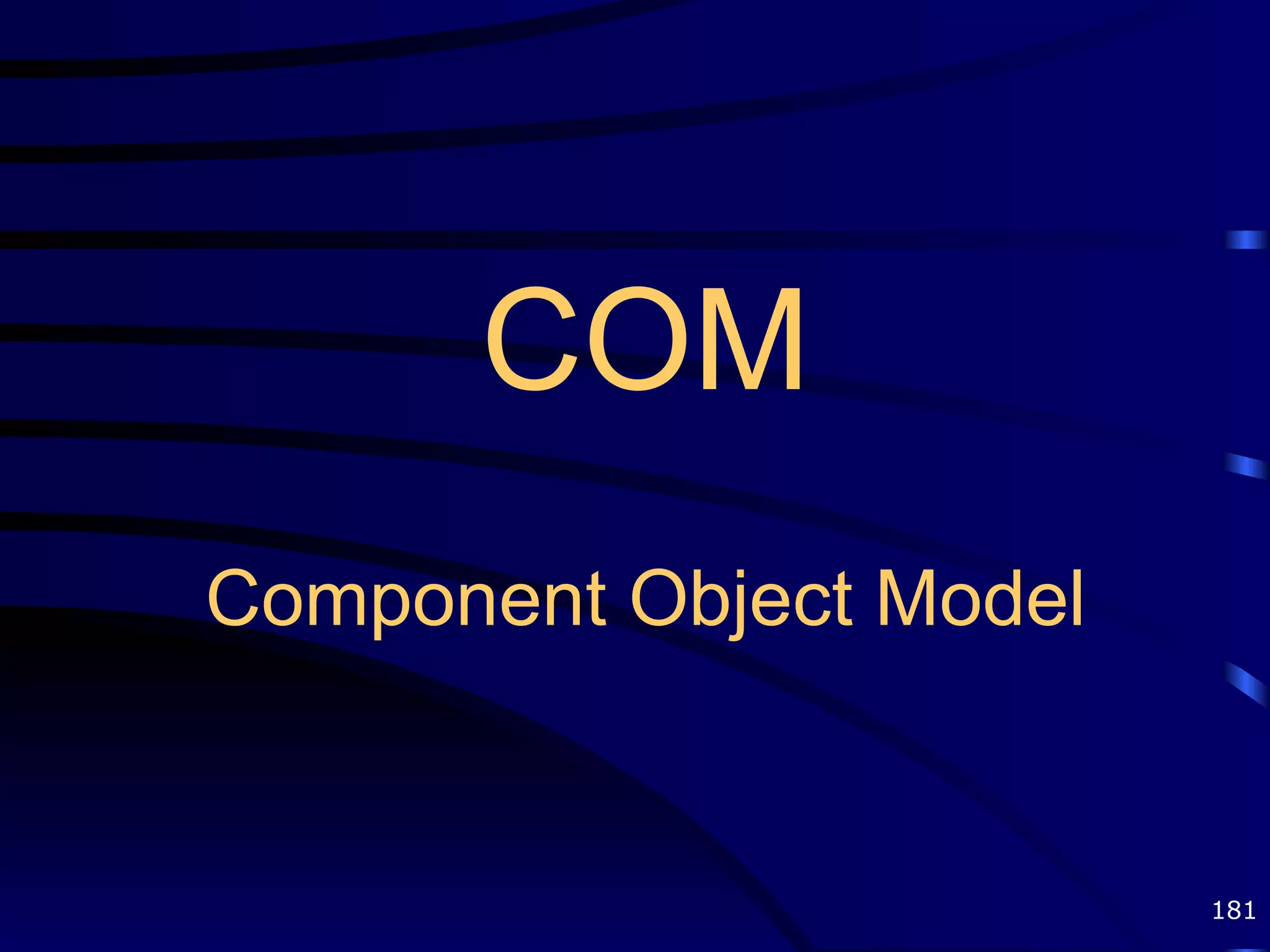 COM Component Object Model 