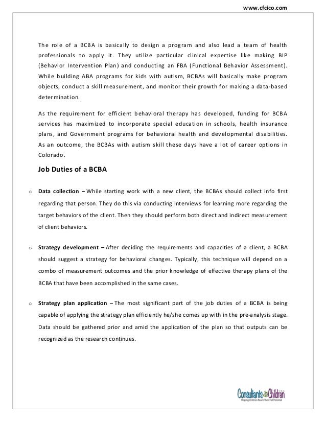 Bcba Job Demand Consultants For Children Inc