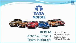 BCBEM
Section A; Group-1
Team Initiators
Alister Dsouza
Brij Mohan Taneja
Pratibha Gupta
Siddharth Dhamija
 