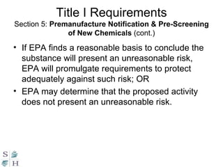 Hazardous Substances Laws and Regulations | PPT