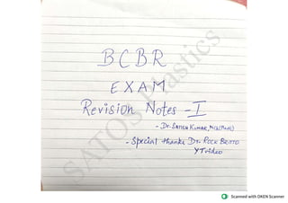 BCBR Basic Course in Biomedical  Research exam notes for studying before exam easily 