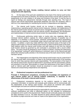 BCBS 223-The internal audit function in banks | PDF