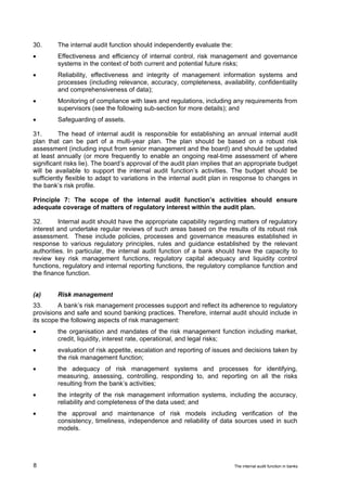 BCBS 223-The internal audit function in banks | PDF