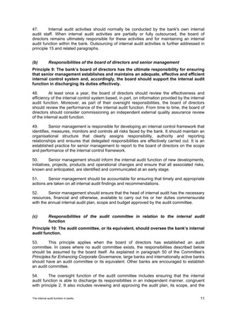 BCBS 223-The internal audit function in banks | PDF