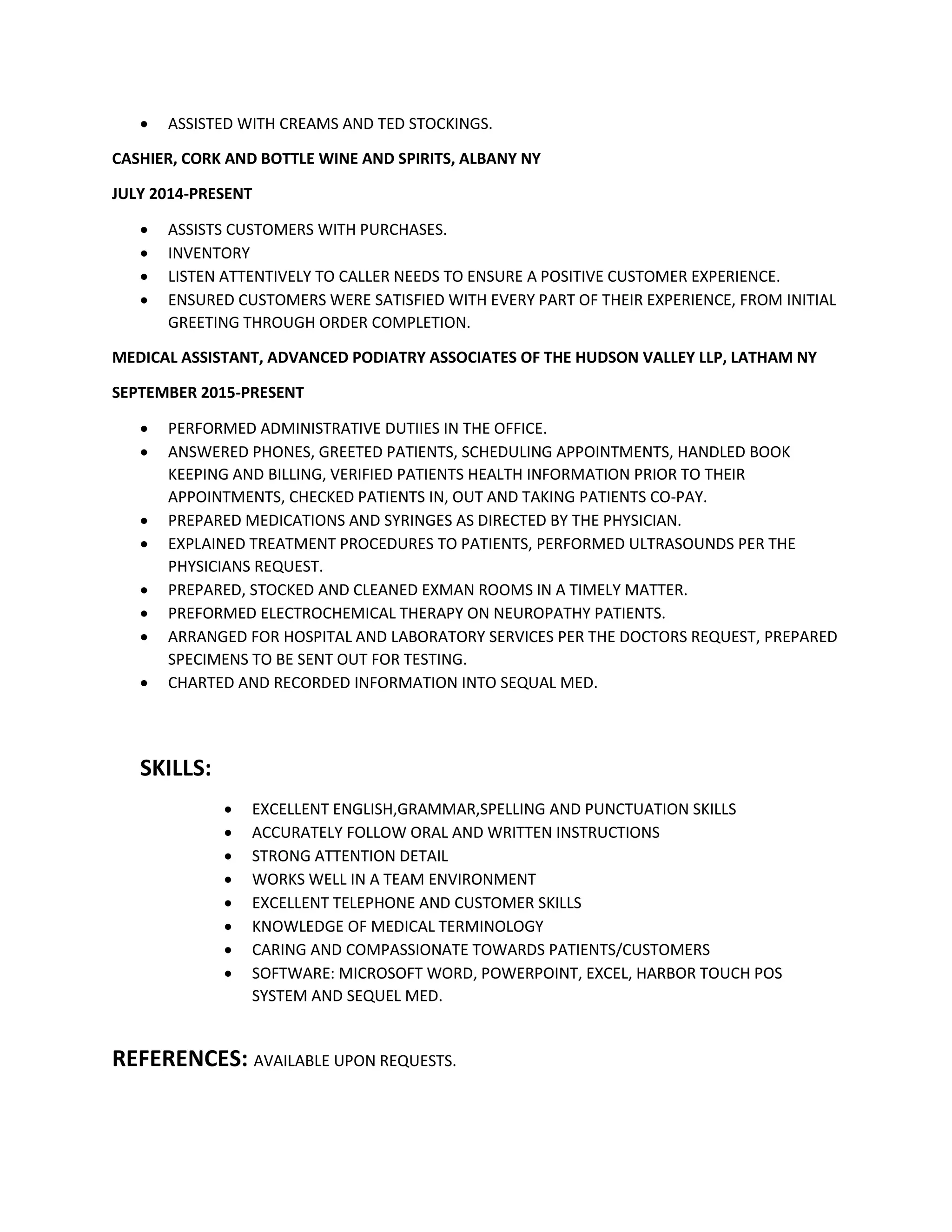 CASSANDRAS RESUME PDF