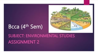 Bcca (4th Sem)
SUBJECT: ENVIRONMENTAL STUDIES
ASSIGNMENT 2
 