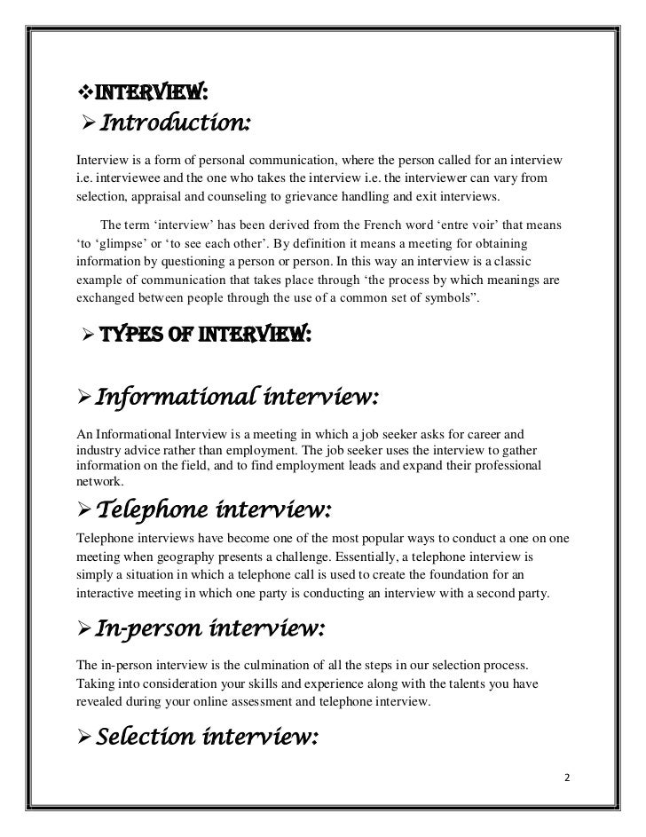informational interview definition
