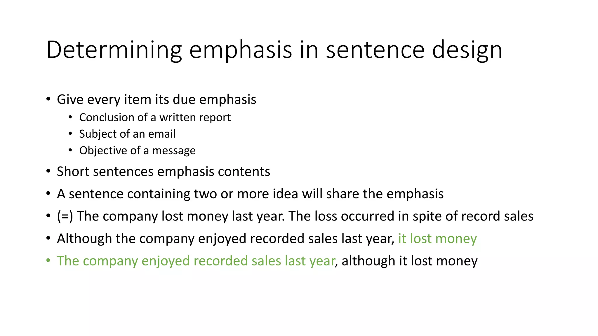 Sentence Company Construction of clear sentences and paragraphs | PPTX
