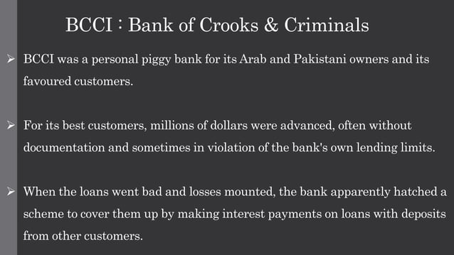 Bank Of Credit And Commerce International Bcci BCCI (Bank of Credit and Commerce International)