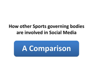 How other Sports governing bodies are involved in Social Media 