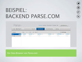 BEISPIEL:
BACKEND PARSE.COM




Der Data Browser von Parse.com
 