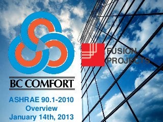 FUSION
PROJECTS

ASHRAE 90.1-2010
Overview
January 14th, 2013

 