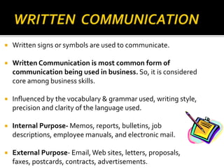 Oral and Written Communication | PPT