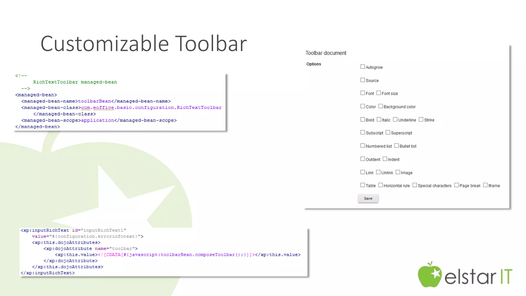 Customizable Toolbar 
