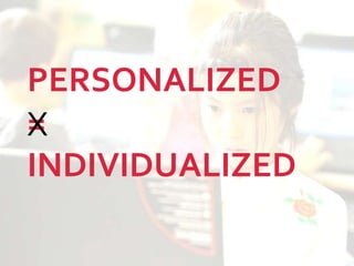 PERSONALIZED
=
INDIVIDUALIZED
X
 