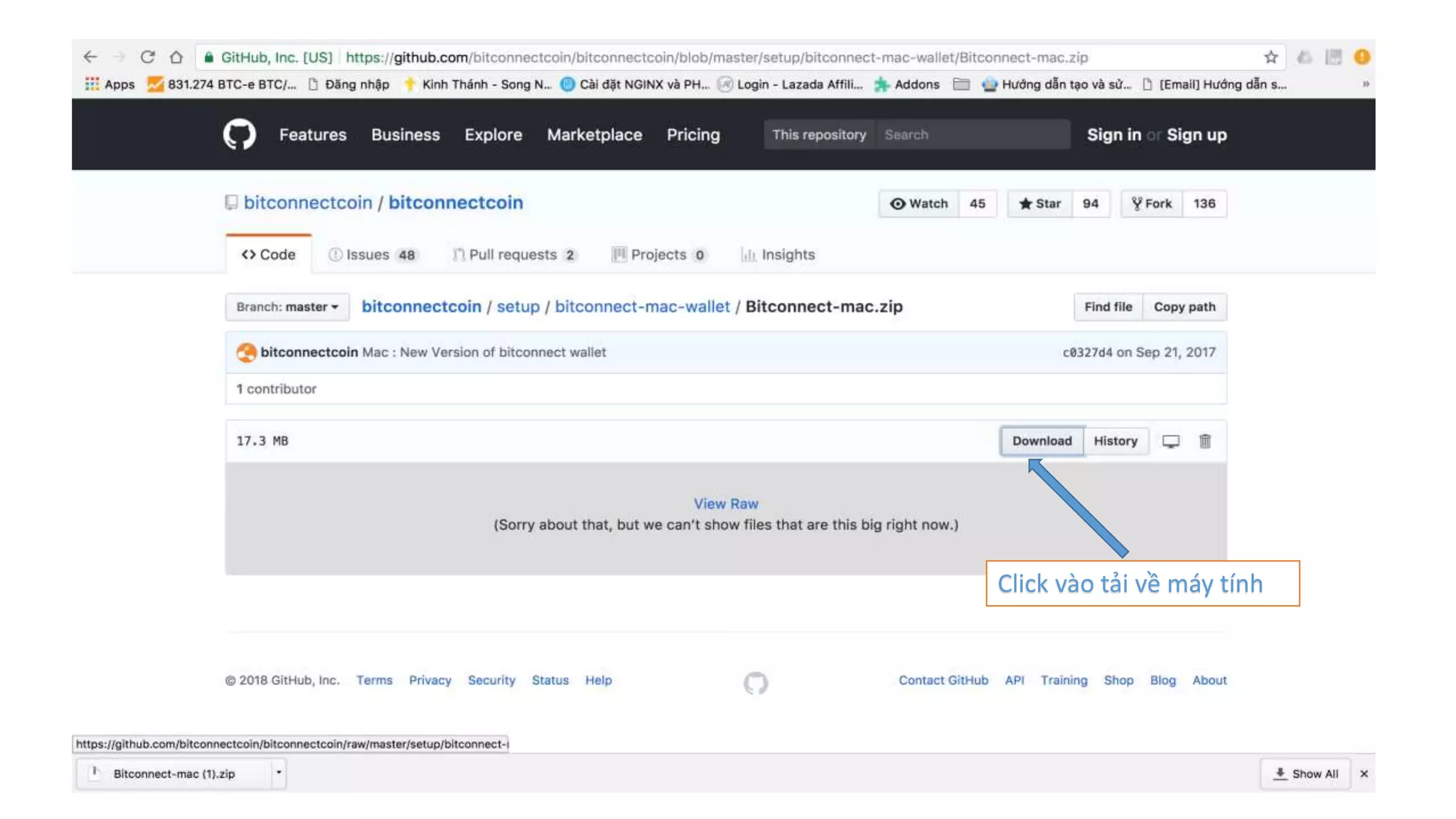 Click vào tải về máy tính
 