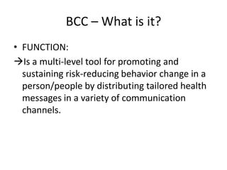 Bcc training concept and practice | PDF